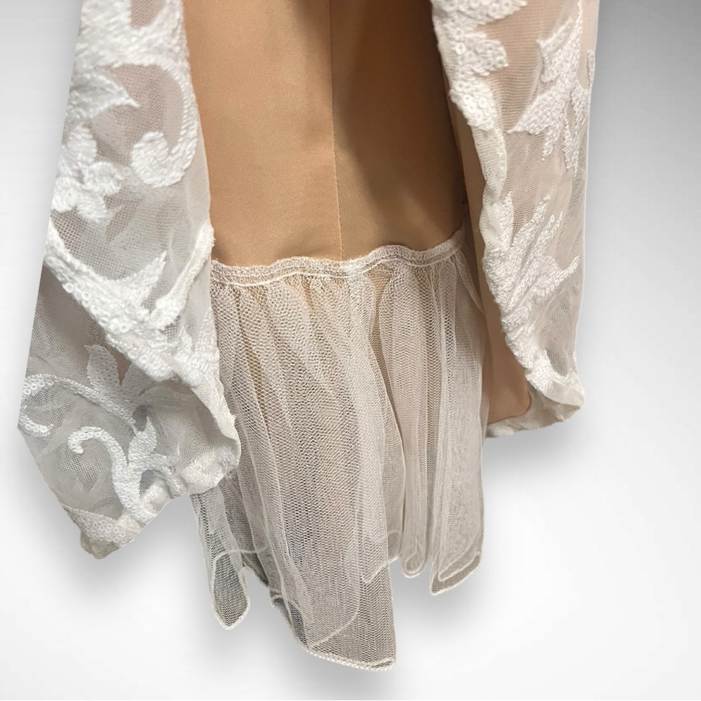CITY TRIANGLES Ivory Embroidered Sequin Short Fit-and-Flare Dress Size 2‎ | EUC - Picture 6 of 10
